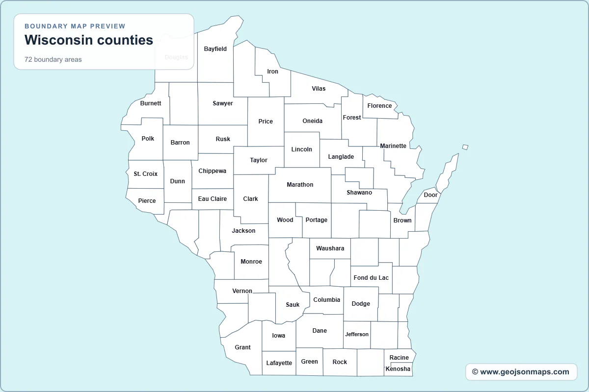 Preview of Wisconsin counties map