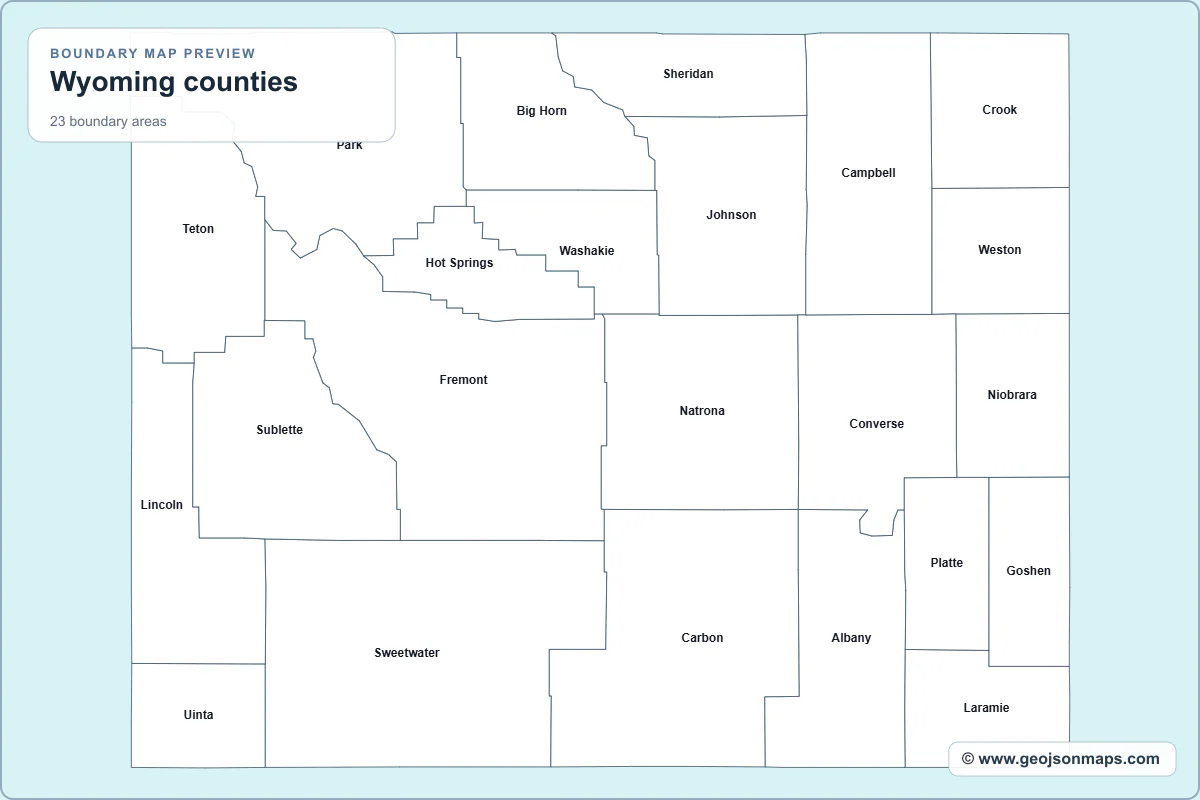 Preview of Wyoming counties map