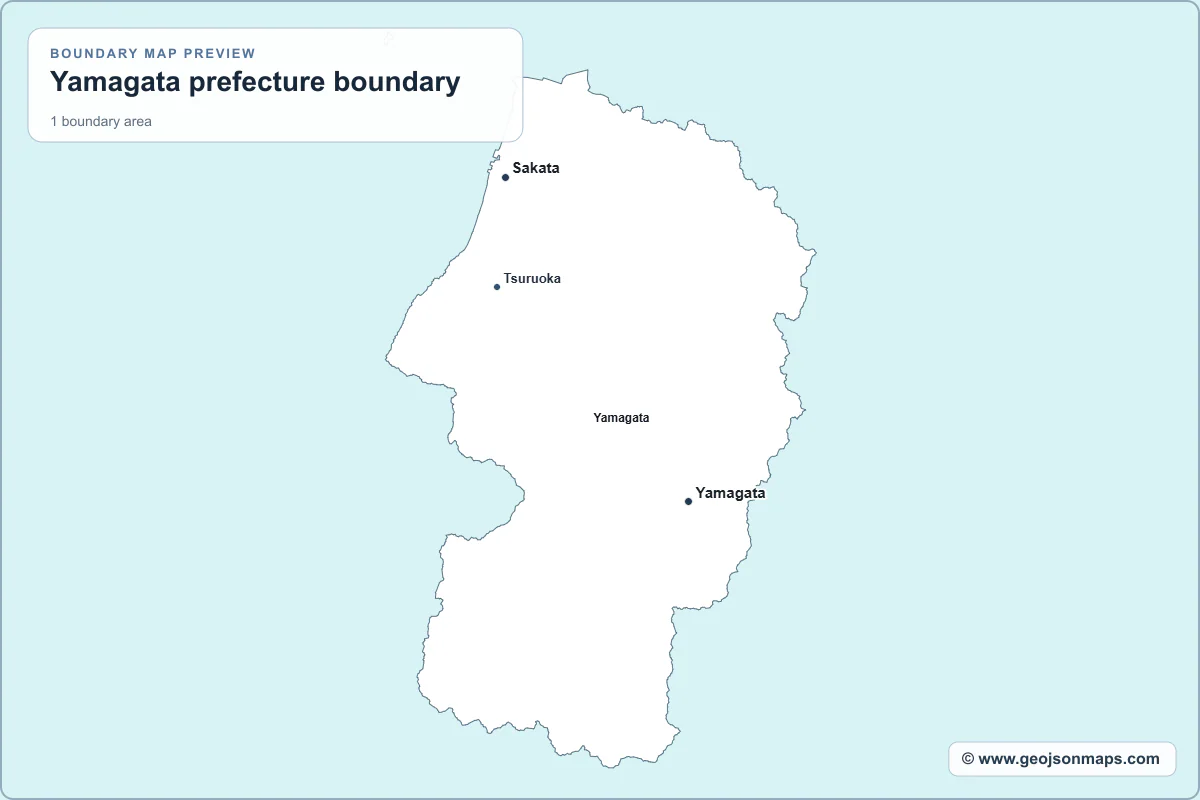 Preview of Yamagata prefecture boundary map
