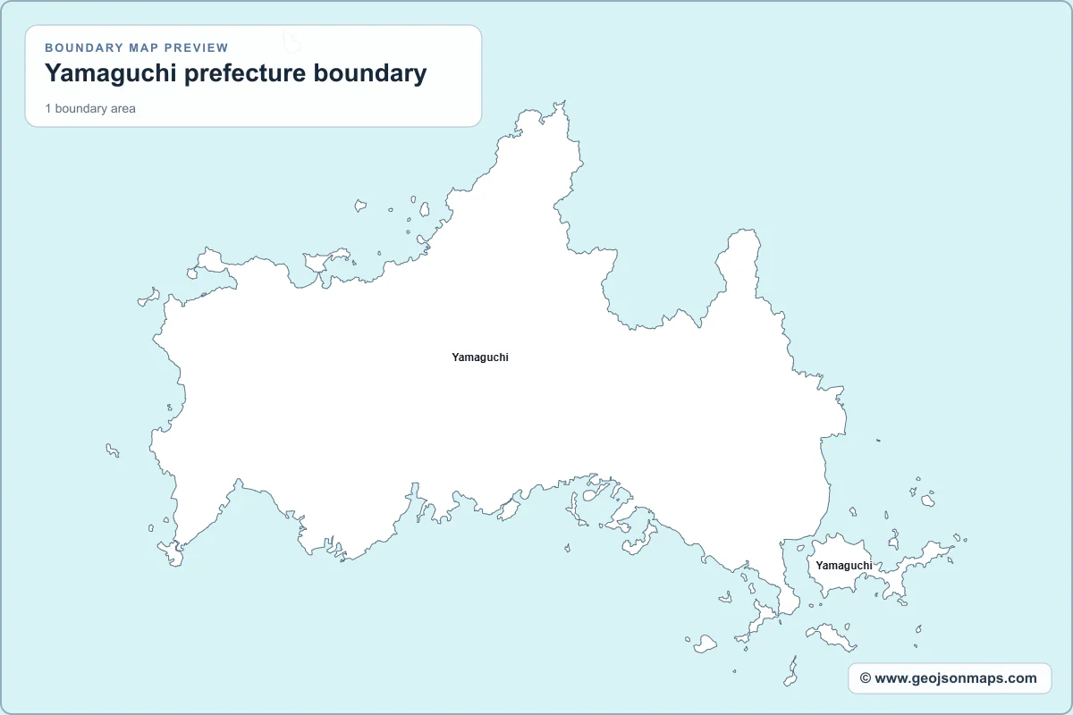 Preview of Yamaguchi prefecture boundary map