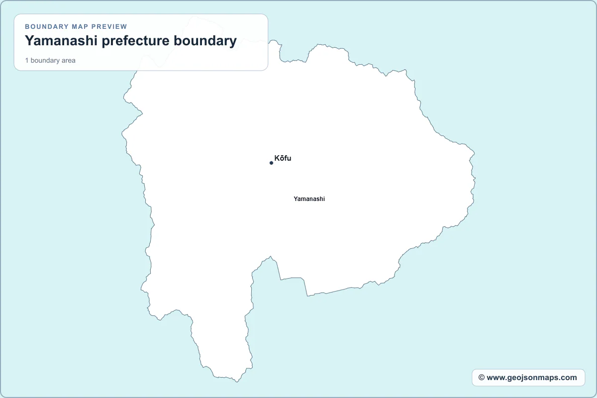 Preview of Yamanashi prefecture boundary map