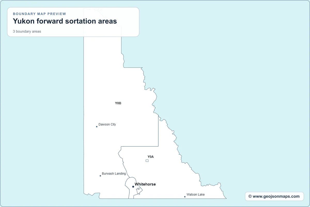 Preview of Yukon forward sortation areas map