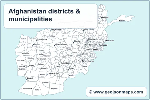 Preview of Afghanistan districts & municipalities map