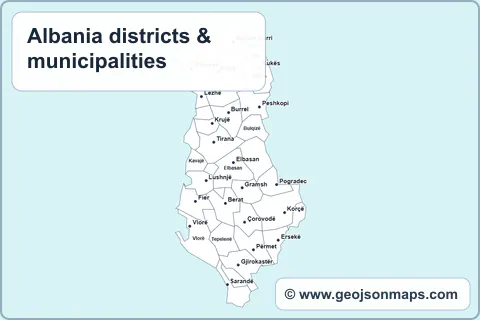 Preview of Albania districts & municipalities map