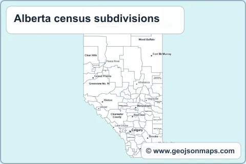 Preview of Alberta census subdivisions map