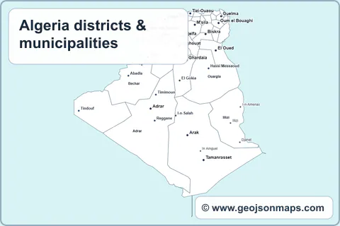 Preview of Algeria districts & municipalities map
