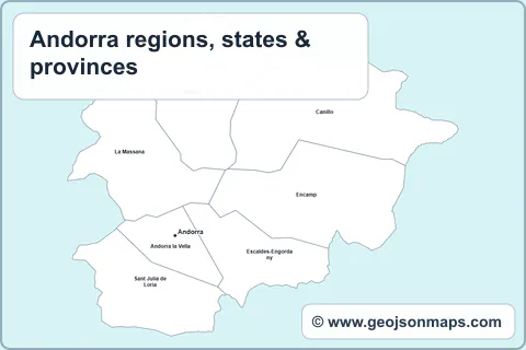 Preview of Andorra regions, states & provinces map