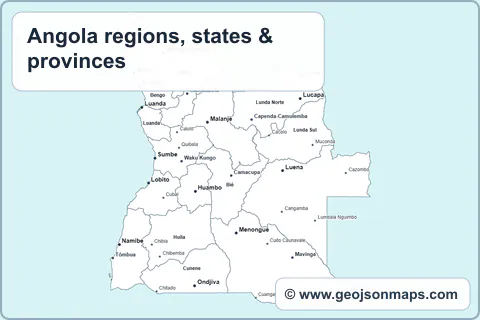 Preview of Angola regions, states & provinces map
