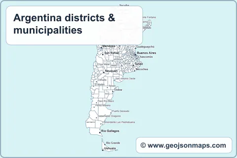 Preview of Argentina districts & municipalities map