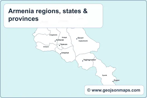 Preview of Armenia regions, states & provinces map