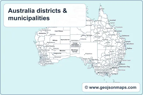 Preview of Australia districts & municipalities map