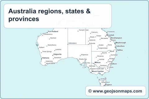 Preview of Australia regions, states & provinces map