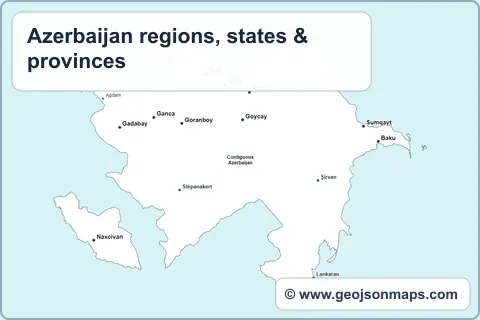 Preview of Azerbaijan regions, states & provinces map