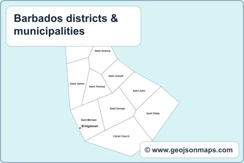 Preview of Barbados districts & municipalities map