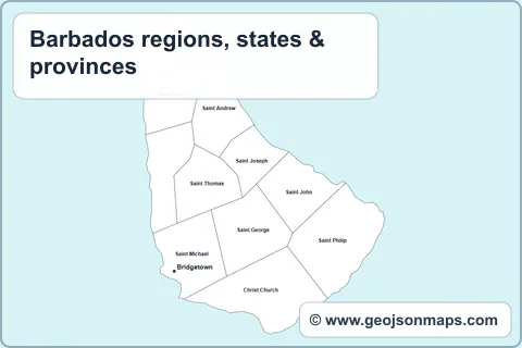 Preview of Barbados regions, states & provinces map