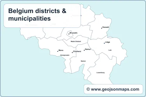 Preview of Belgium districts & municipalities map