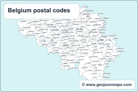 Preview of Belgium postal codes map