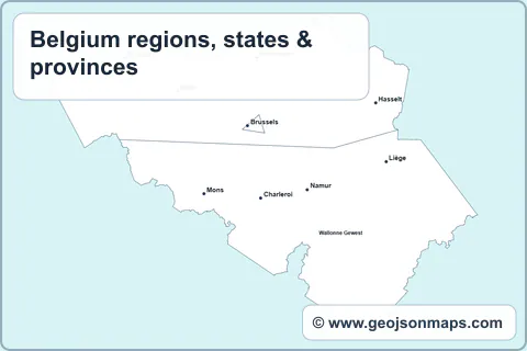 Preview of Belgium regions, states & provinces map