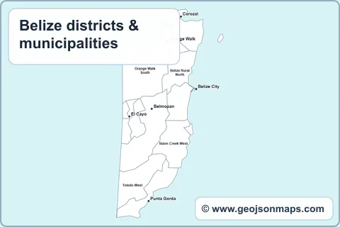 Preview of Belize districts & municipalities map
