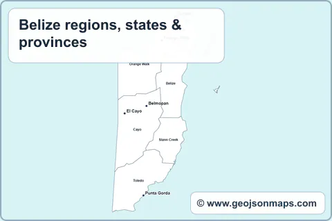 Preview of Belize regions, states & provinces map
