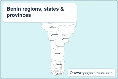 Preview of Benin regions, states & provinces map