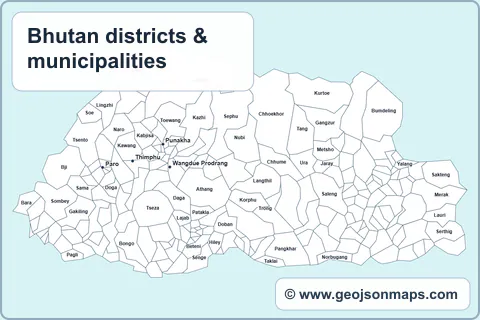 Preview of Bhutan districts & municipalities map