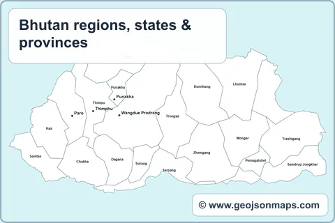 Preview of Bhutan regions, states & provinces map