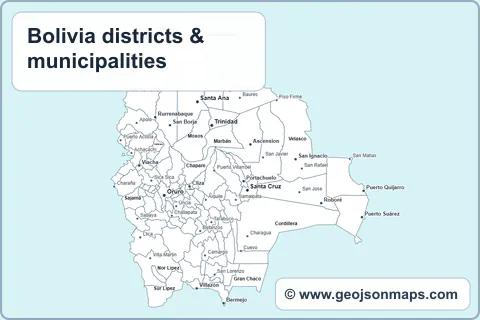Preview of Bolivia districts & municipalities map