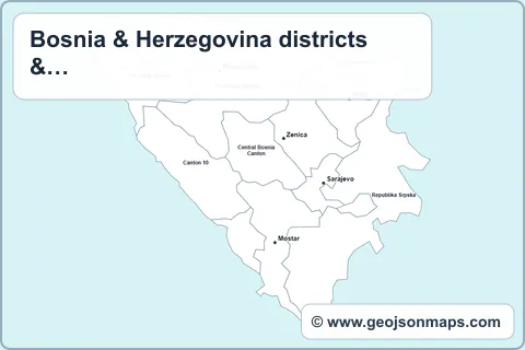 Preview of Bosnia & Herzegovina districts & municipalities map