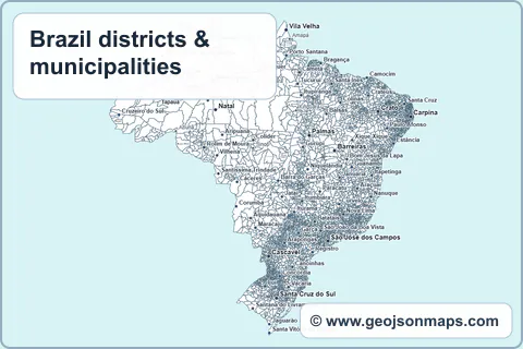 Preview of Brazil districts & municipalities map