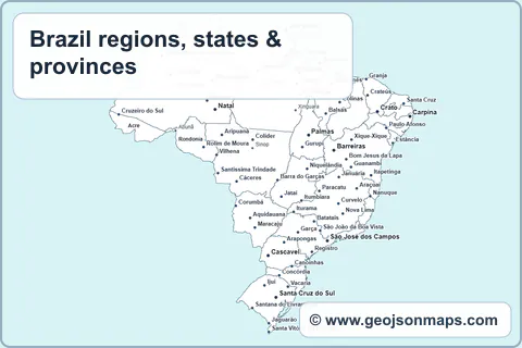 Preview of Brazil regions, states & provinces map
