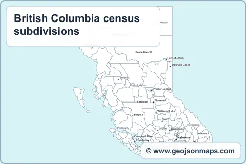 Preview of British Columbia census subdivisions map