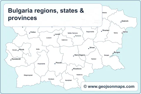 Preview of Bulgaria regions, states & provinces map