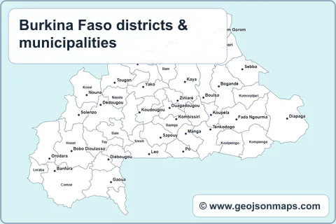 Preview of Burkina Faso districts & municipalities map