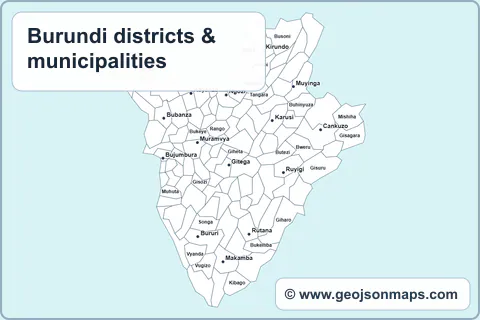 Preview of Burundi districts & municipalities map