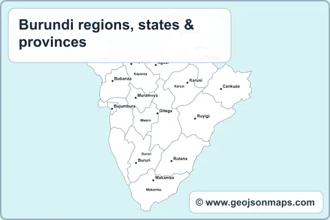 Preview of Burundi regions, states & provinces map
