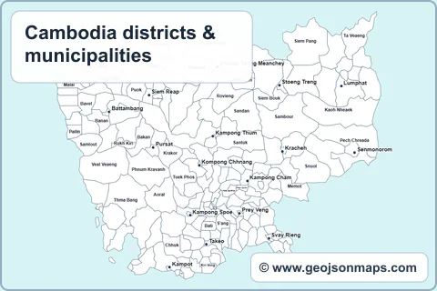 Preview of Cambodia districts & municipalities map