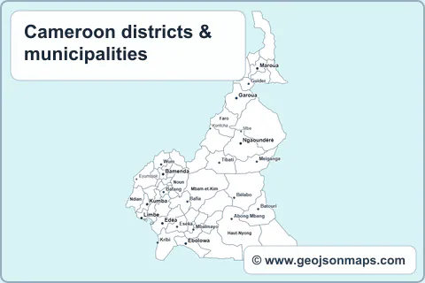 Preview of Cameroon districts & municipalities map
