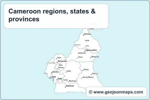 Preview of Cameroon regions, states & provinces map