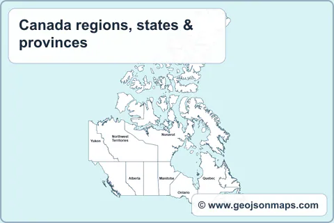 Preview of Canada regions, states & provinces map