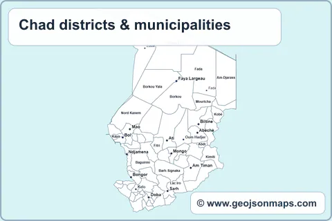 Preview of Chad districts & municipalities map