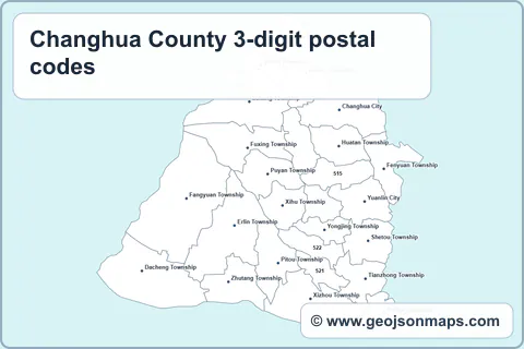 Preview of Changhua County 3-digit postal codes map