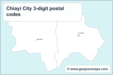 Preview of Chiayi City 3-digit postal codes map