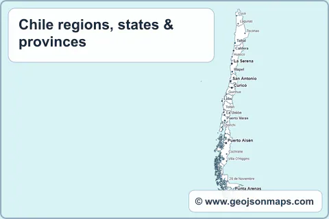 Preview of Chile regions, states & provinces map