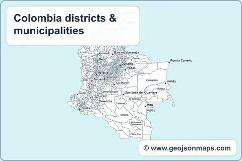 Preview of Colombia districts & municipalities map