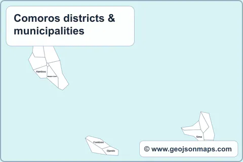 Preview of Comoros districts & municipalities map