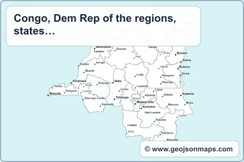 Preview of Congo, Dem Rep of the regions, states & provinces map