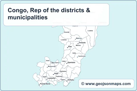 Preview of Congo, Rep of the districts & municipalities map