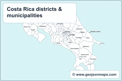 Preview of Costa Rica districts & municipalities map