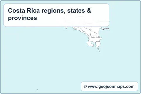 Preview of Costa Rica regions, states & provinces map